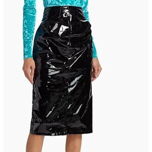 BruceGlen | High-Waist Black Genuine Patent Leather Pencil Skirt | Sz 4